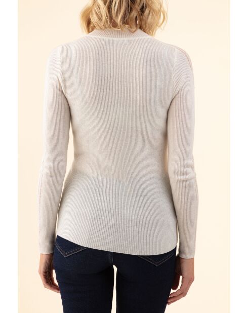 T-shirt Vickie in cotone ecru