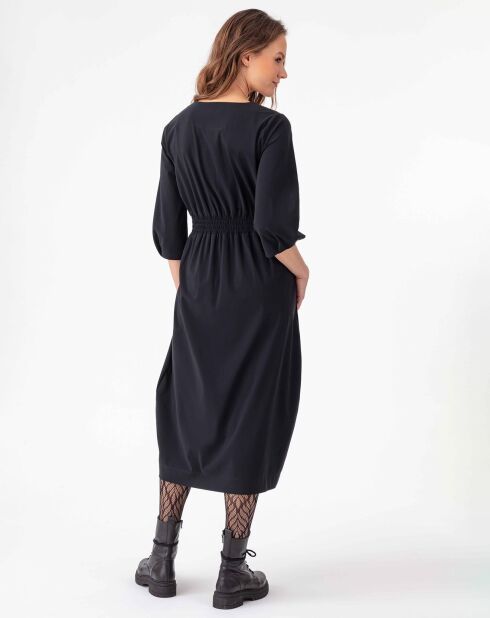 Miranda schwarzes langes Kleid