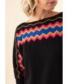 Pullover Hylda in misto lana jacquard a zig zag