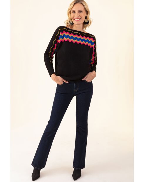 Pullover Hylda in misto lana jacquard a zig zag