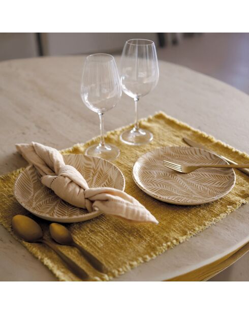 Lot de 6 assiettes plates savane beiges - 26cm