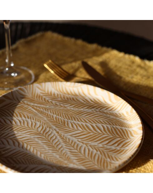 Lot de 6 assiettes plates savane beiges - 26cm
