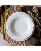 Lot de 6 assiettes plates Charlotte blanches - 26 cm