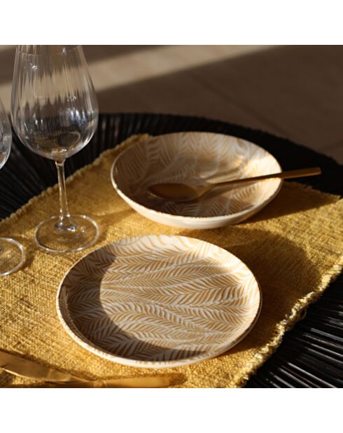 Lot de 6 assiettes creuses savane beiges - 20.5cm