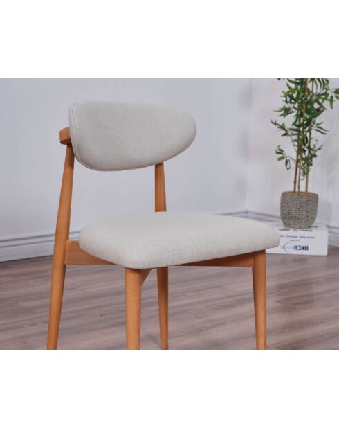 Set von 2 Stühlen Böhmische Eiche beige - L. 44 cm x H. 81 cm x T. 50 cm