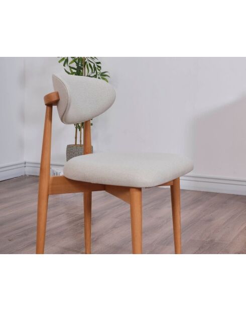 Set von 2 Stühlen Böhmische Eiche beige - L. 44 cm x H. 81 cm x T. 50 cm