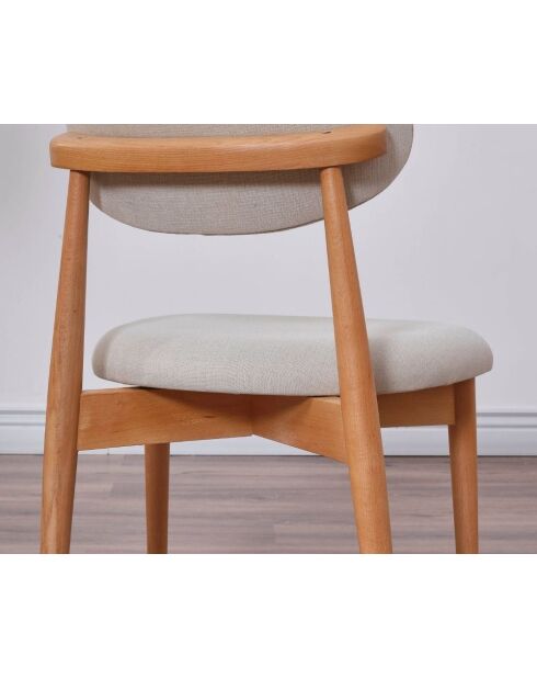 Set von 2 Stühlen Böhmische Eiche beige - L. 44 cm x H. 81 cm x T. 50 cm