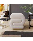 Pouf Sally crème - l. 40 cm x H. 42 cm x P . 42 cm