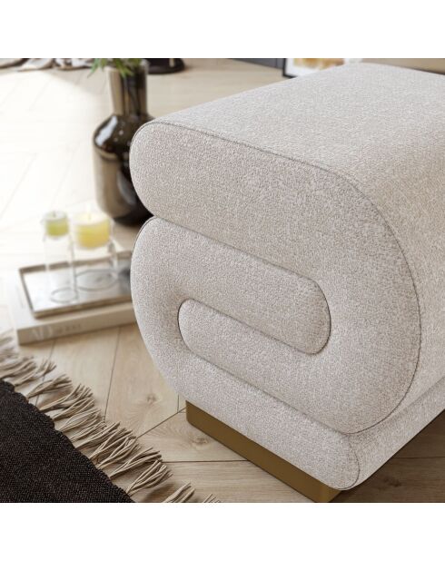 Pouf Sally crème - l. 40 cm x H. 42 cm x P . 42 cm