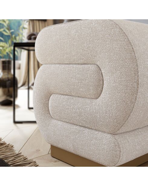 Pouf Sally crème - l. 40 cm x H. 42 cm x P . 42 cm