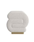 Pouf Sally crème - l. 40 cm x H. 42 cm x P . 42 cm