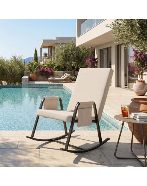 Fauteuil à bascule de jardin Oden Outdoor beige - l. 60 cm x P 50 cm x H . 65 cm