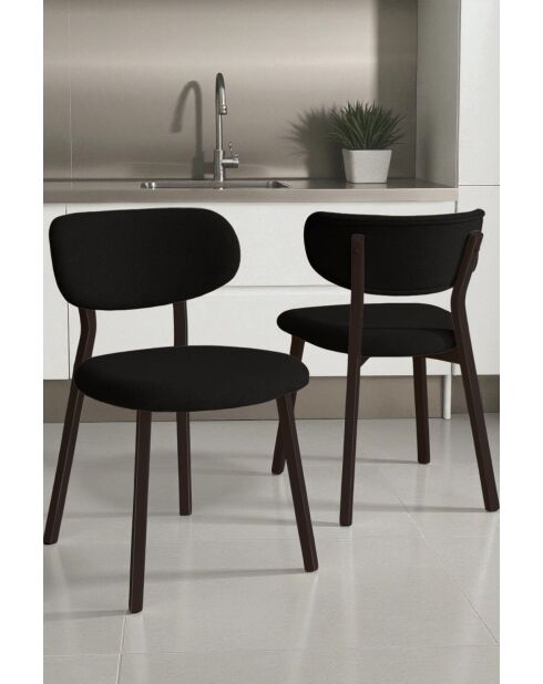 Set de 2 sillas Toldy negro/marrón, 46 cm de largo x 85 cm de alto x 45 cm de profundidad