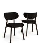 Set de 2 sillas Toldy negro/marrón, 46 cm de largo x 85 cm de alto x 45 cm de profundidad