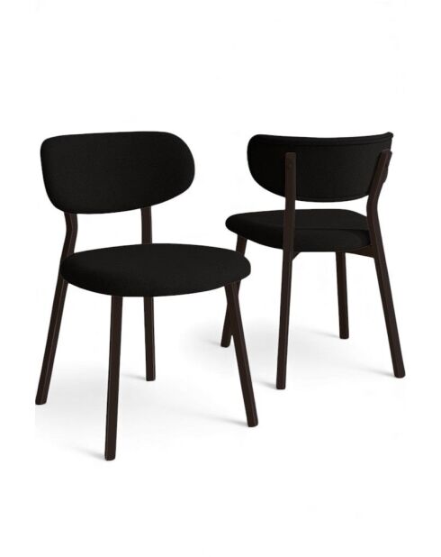 Set de 2 sillas Toldy negro/marrón, 46 cm de largo x 85 cm de alto x 45 cm de profundidad