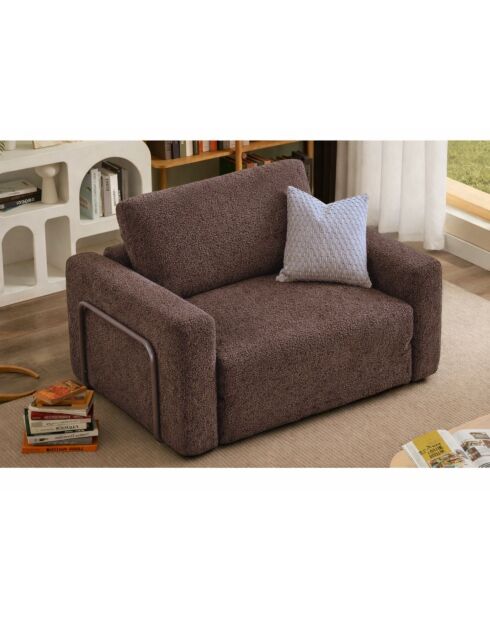 Sofá cama Wello marrón de 1 plaza, 80 cm de ancho x 70 cm de profundidad x 35 cm de alto
