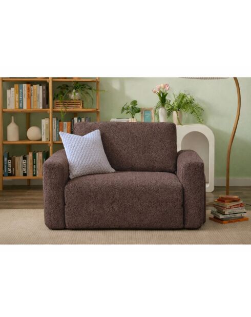 Sofá cama Wello marrón de 1 plaza, 80 cm de ancho x 70 cm de profundidad x 35 cm de alto
