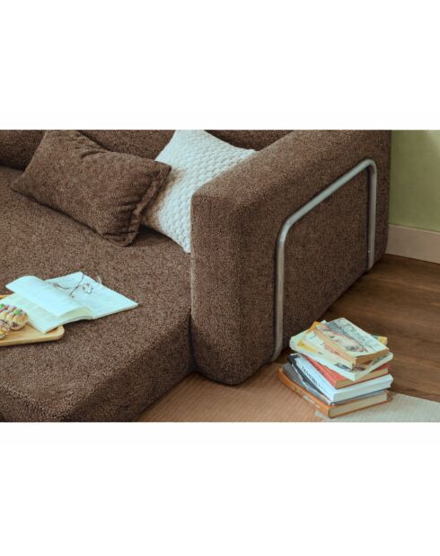 Sofá cama Wello marrón de 1 plaza, 80 cm de ancho x 70 cm de profundidad x 35 cm de alto
