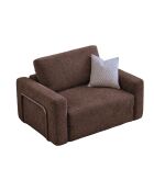 Sofá cama Wello marrón de 1 plaza, 80 cm de ancho x 70 cm de profundidad x 35 cm de alto