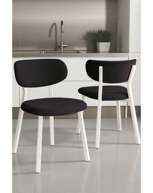 Set von 2 Stühlen Toldy anthrazit/weiß - L. 46 cm x H. 85 cm x T. 45 cm