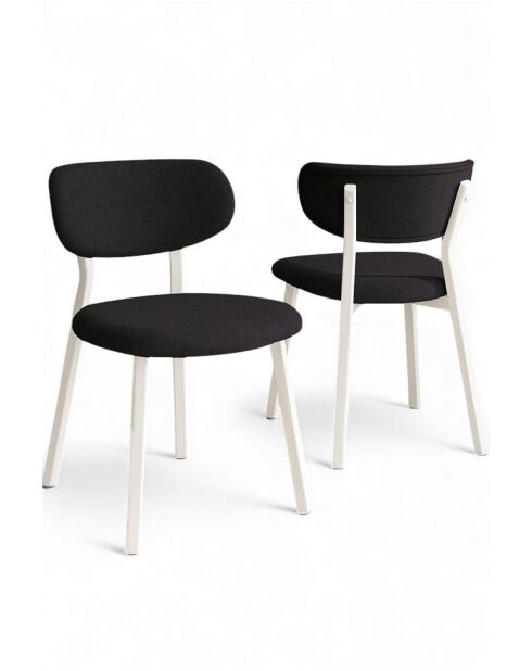 Set von 2 Stühlen Toldy anthrazit/weiß - L. 46 cm x H. 85 cm x T. 45 cm