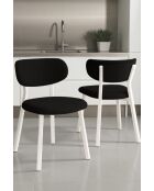 Set von 2 Toldy Stühlen schwarz/weiß - L.46 cm x H. 85 cm x T. 45 cm