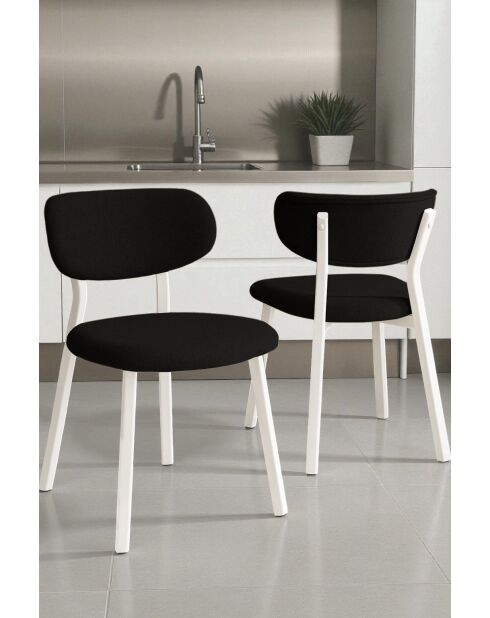 Set von 2 Toldy Stühlen schwarz/weiß - L.46 cm x H. 85 cm x T. 45 cm