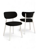 Set von 2 Toldy Stühlen schwarz/weiß - L.46 cm x H. 85 cm x T. 45 cm