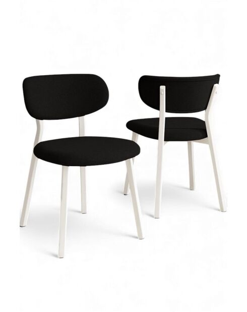 Set von 2 Toldy Stühlen schwarz/weiß - L.46 cm x H. 85 cm x T. 45 cm