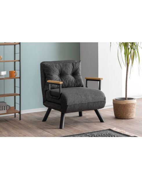 Einzelschlafsofa — Dunkelgraues schlichtes T-Shirt — L.175 cm x T. 60 cm x H 41 cm