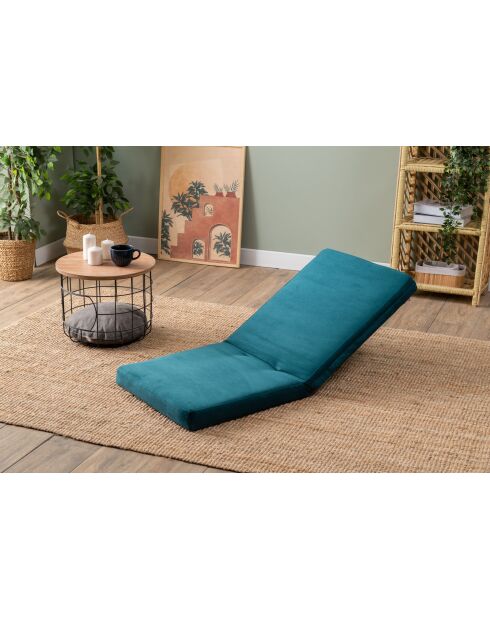 Divano letto a 1 posto Tera verde petrolio - L. 55 cm x P 65 cm x H. 60 cm