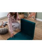 Divano letto a 1 posto Tera verde petrolio - L. 55 cm x P 65 cm x H. 60 cm