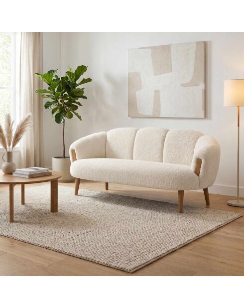 Canapé 2 places Étoile crème - l . 128 cm x H. 102 cm x P.65 cm