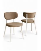 Lot de 2 chaises Toldy Cappuccino blanc - l.46 cm x H. 85 cm x P. 45 cm