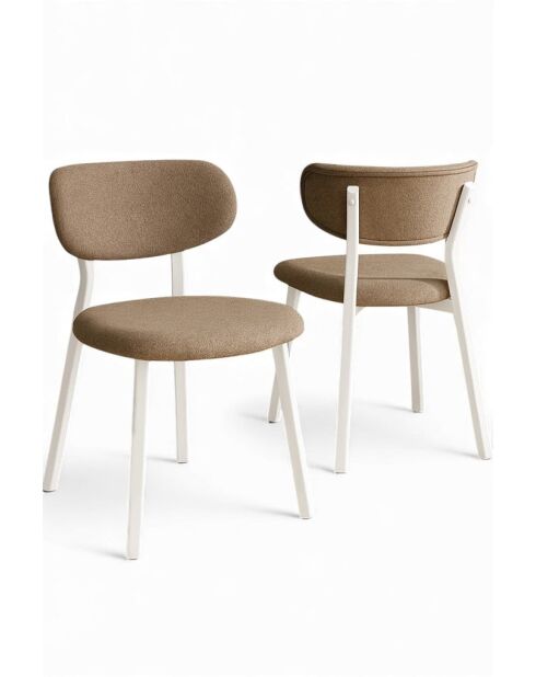 Lot de 2 chaises Toldy Cappuccino blanc - l.46 cm x H. 85 cm x P. 45 cm