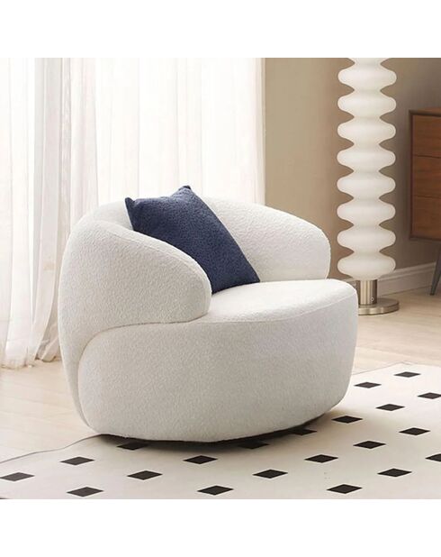 Fauteuil Venise blanc - l. 88 cm x H . 69 cm x P. 89 cm
