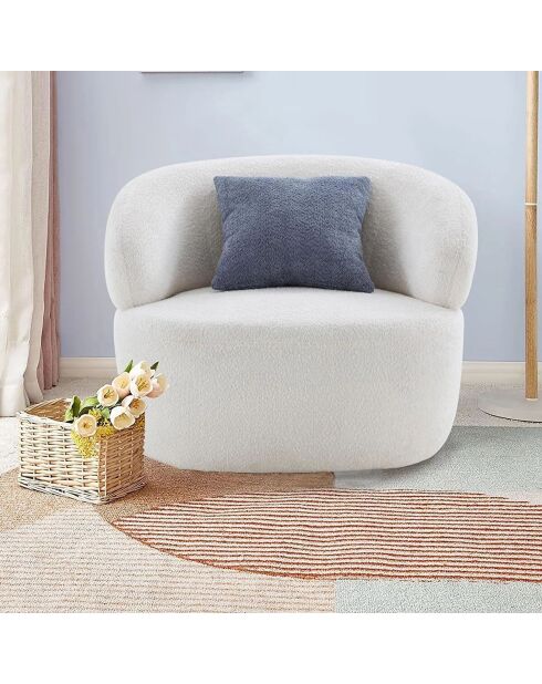 Fauteuil Venise blanc - l. 88 cm x H . 69 cm x P. 89 cm
