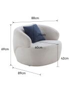 Fauteuil Venise blanc - l. 88 cm x H . 69 cm x P. 89 cm