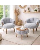 Set aus 2 Sesseln und Couchtisch 3 Stück Star Grey