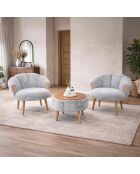 Set aus 2 Sesseln und Couchtisch 3 Stück Star Grey