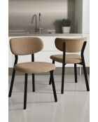 Lot de 2 chaises Toldy cappuccino/noir - l.46 cm x H. 85 cm x P. 45 cm