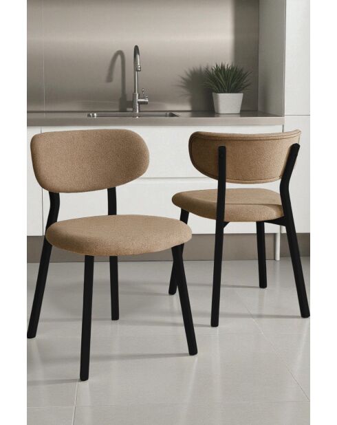 Lot de 2 chaises Toldy cappuccino/noir - l.46 cm x H. 85 cm x P. 45 cm