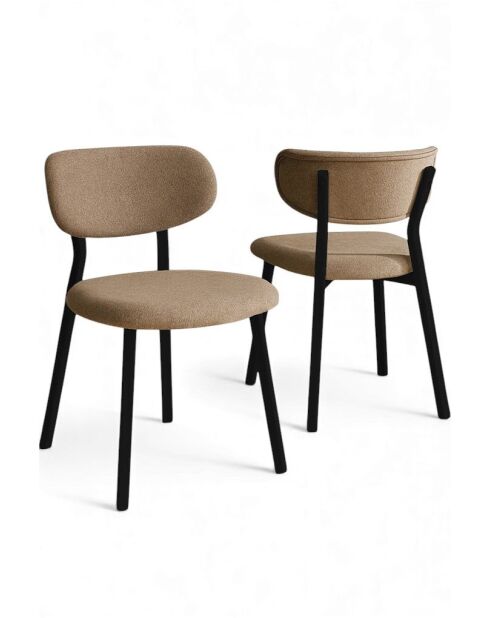 Lot de 2 chaises Toldy cappuccino/noir - l.46 cm x H. 85 cm x P. 45 cm