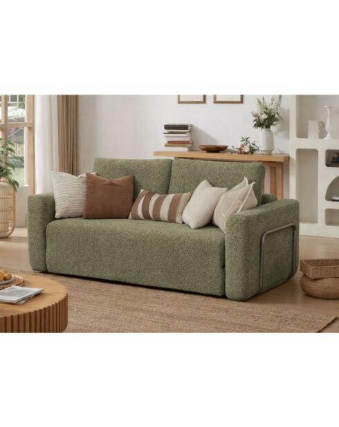 Wello Grünes 2-Sitzer-Schlafsofa, L 160 cm x T 70 cm x H 35 cm