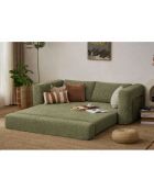 Divano letto a 2 posti verde Wello - L.160 cm x P. 70 cm x H 35 cm