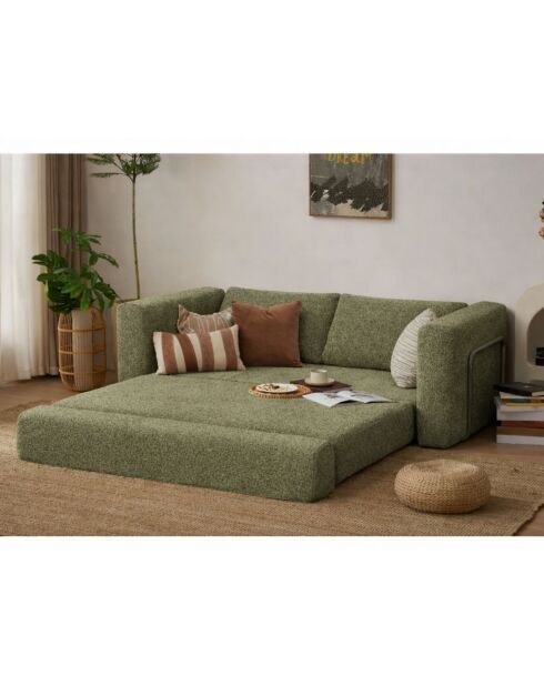 Wello Grünes 2-Sitzer-Schlafsofa, L 160 cm x T 70 cm x H 35 cm
