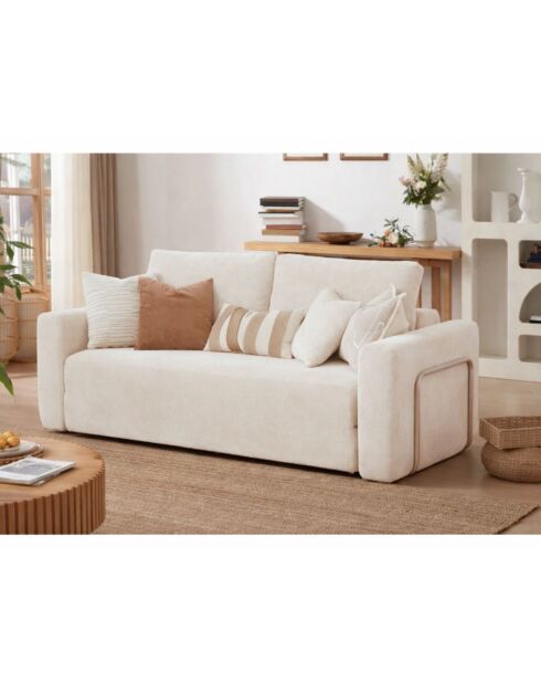 Divano letto a 2 posti Wello crema - L.160 cm x P. 70 cm x H 35 cm