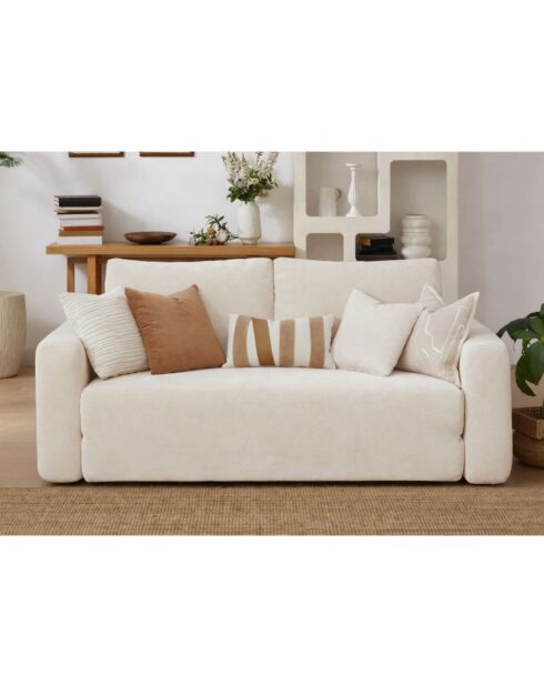 Divano letto a 2 posti Wello crema - L.160 cm x P. 70 cm x H 35 cm