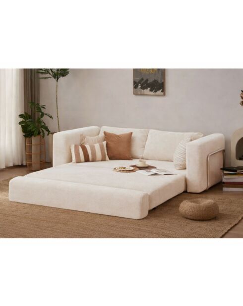Divano letto a 2 posti Wello crema - L.160 cm x P. 70 cm x H 35 cm