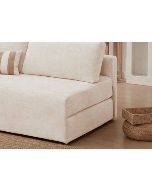 Divano letto a 2 posti Wello crema - L.160 cm x P. 70 cm x H 35 cm
